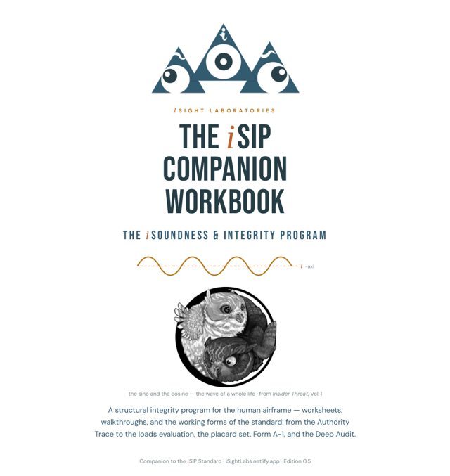 Cover of The iSIP Companion Workbook: The Inner-i Soundness & Integrity Program, from iSight Laboratories.